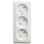 Розетка 3-м ОП Этюд 16А IP20 250В без заземл. защ. шторки бел. SE PA16-010B