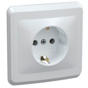 Розетка 1-м СП Вега РС10-3-ВБ с заземл. контактом без защ. штор 16А бел. GENERICA ERV11-K01-16-DM