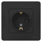 Розетка 1-м СП Blanca 16А IP20 250В с заземл. защ. шторки антрацит SE BLNRS001116
