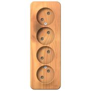 Розетка 4-м ОП Blanca 16А IP20 250В без заземл. без защ. шторок с изолир. пластиной ясень SE BLNRA000415