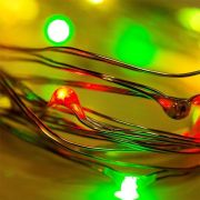 Гирлянда светодиодная «Роса» 2м 20LED мультиколор 0.1Вт IP20 тонкий батарейный блок элементы питания 2хCR2032 (в компл.) Neon-Night 303-009-1