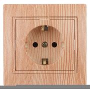 Розетка 1-м СП Plano 1-202-11 16А IP20 250В 2P+E Schuko сосна Intro Б0053887
