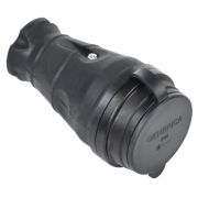 Колодка удлинителя 1-м 16А IP44 с защ. крышкой каучук черн. GENERICA ERK20-016-01-44-K02-G