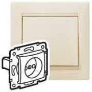 Розетка 1-м СП Valena 16А IP21 2P без заземл. механизм сл. кость (DIY-упак.) IEK 695611