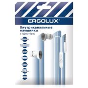 Наушники вакумные с микрофоном проводные ELX-WHP02P-C01 ПРОМО 3.5мм 1.2м пакет бел. Ergolux 15279