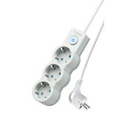 Удлинитель 3х5м с заземл. IP20 с выкл. 10А 2200Вт 220В защ. шторки ПВС 3х1 бел. КОСМОС YKsm5m-3g-Z-V10A-W